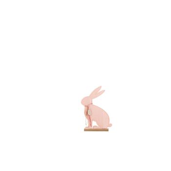 Cosy @ Home Rabbit Felt Pink 15x5xh22cm Wood