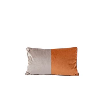 Cosy @ Home Cushion Velvet Greige Rust 50x30xh10cm P