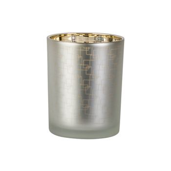 Cosy @ Home Tealight Holder Labyrinth Gold White D10