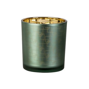 Cosy @ Home Tealight Holder Labyrinth Gold Green D7x