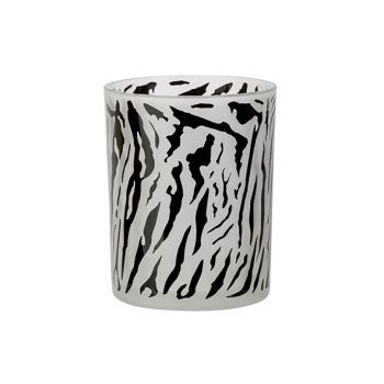 Cosy @ Home Tealight Holder Zebra Black-white D10xh1