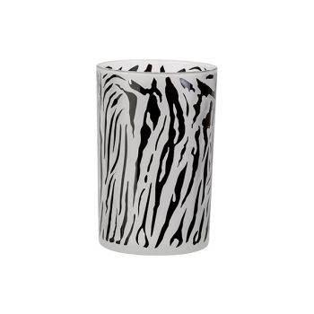 Cosy @ Home Tealight Holder Zebra Black-white D12xh1