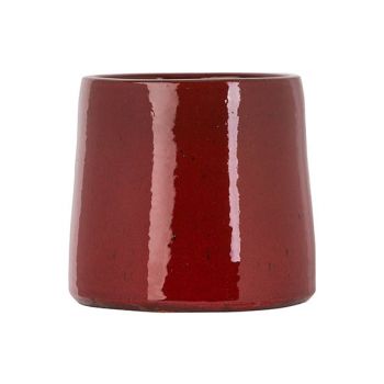 Cosy @ Home Flowerpot Glazed Red 15x15xh15cm Round S