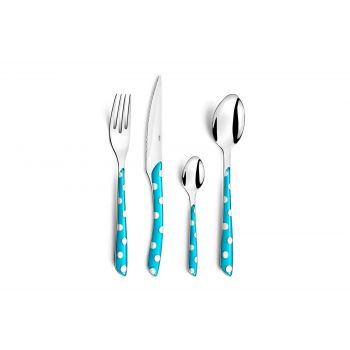 Amefa Retail Eclat Dots  Turquoise 24p Cutlery 18-0