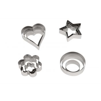 Cosy & Trendy Pastry Cutter Set12 Round-star-heart-flo