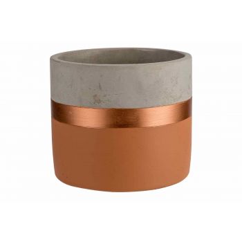 Cosy @ Home Copper Flowerpot Mettalic Line Cinnamon