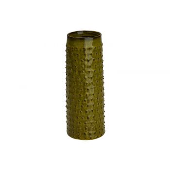 Cosy @ Home Vase Glazed Embossed Dots Grass Green 9,