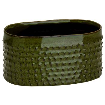 Cosy @ Home Planter Glazed Embossed Dots Green 25,5x