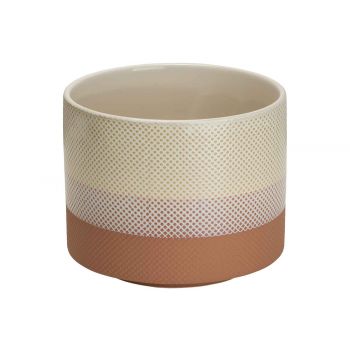 Cosy @ Home Flowerpot Mix Striped Cream Old Pink 14x