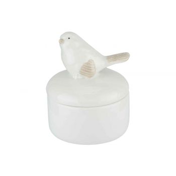 Cosy @ Home Pot Bird White 8,8x8,8xh10,8cm Stoneware