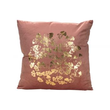 Cosy @ Home Cushion Gingoleaf Pink 45x45xh12cm Velve