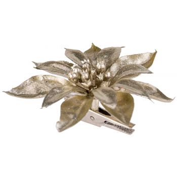 Cosy @ Home Poinsettia Clip Metallic Glitter Champai