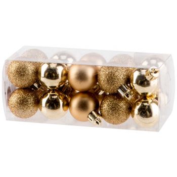 Cosy @ Home Xmas Ball Set20 Mix Gold D3cm Round Synt