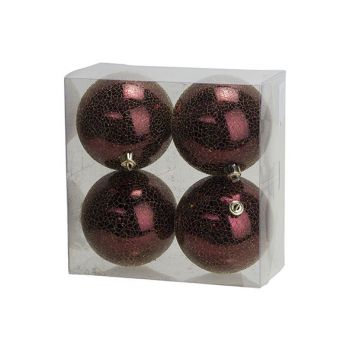 Cosy @ Home Xmas Ball Set4 Crack D10cm Synthetic