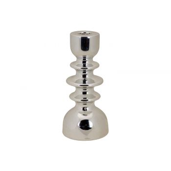 Cosy @ Home Candle Holder Stacked Silver 9,3x9,3xh20