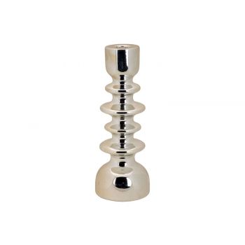 Cosy @ Home Candle Holder Stacked Silver 9,5x9,5xh25