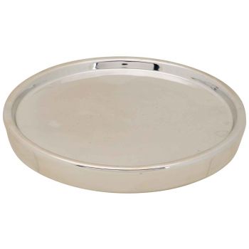 Cosy @ Home Dish Silver 18,5x18,5xh2,2cm Round Ceram