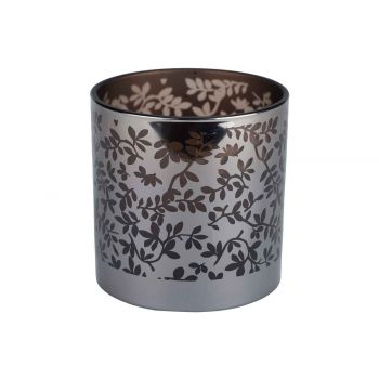 Cosy @ Home Tealight Holder Leaves Fume Brown D15xh1