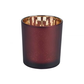 Cosy @ Home Tealight Holder Lecce Burgundy D7xh8cm G