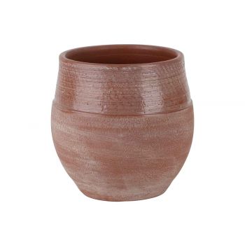 Cosy @ Home Flowerpot Cara Top Glazed Old Pink 15x15