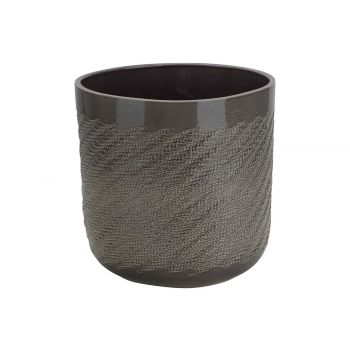 Cosy @ Home Flowerpot Curved Glazed Taupe 13x13xh13,