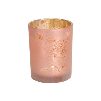 Cosy @ Home Tealight Holder Light Pink 10x10xh12,5cm