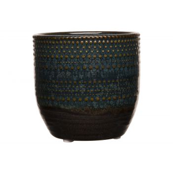 Cosy @ Home Flowerpot Glazed Irregular Pattern Bronz