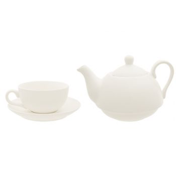 Cosy & Trendy Teapot White With Cup And Saucer -filter