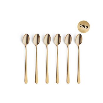 Amefa Retail Vintage Set 6 Iced Tea Spoons  Gold