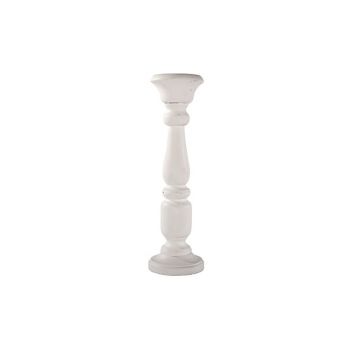Cosy @ Home Candlestick White Wood 11x11x36cm
