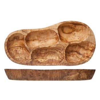 Cosy & Trendy Antipasti Plate 3 Section Olivewood