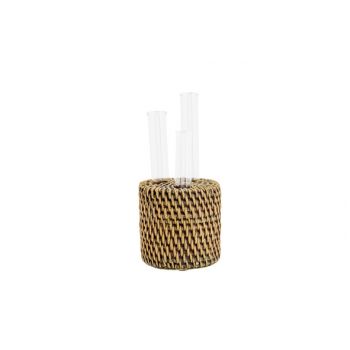 Cosy @ Home Wind Light With Glass Rattan Brown 9,5x9