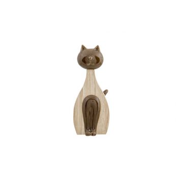 Cosy @ Home Cat Wood Look Brown 6,2x4,4xh15,5cm Elon