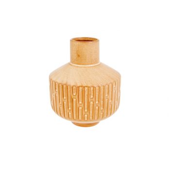 Cosy @ Home Vase Pattern Honey Amber 15x15xh18cm Rou