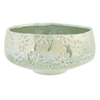 Cosy @ Home Bowl Flowers Lustre Finish Gray-green 21