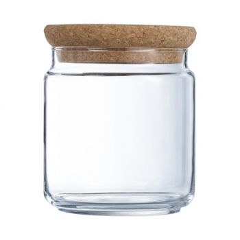Luminarc Pure Jar  Storage Pot Ol75 Lid Cork