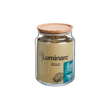 Luminarc Pure Jar Storage Pot 2l Wooden Lid