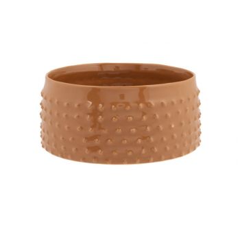 Cosy @ Home Bowl Glazed Embossed Dots Camel 19,8x19,