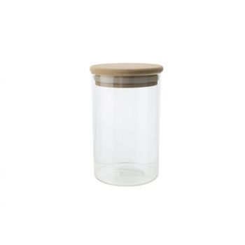 Cosy & Trendy Storage Pot 50cl Glass D14,5cm Lid Wood