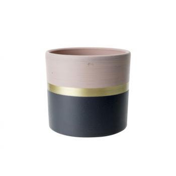 Cosy @ Home Flowerpot Duo Color Pink-grey Gold Line