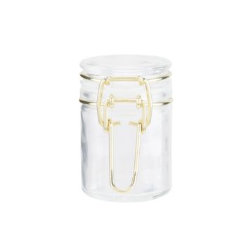 Glass Jar 5 Clgold Metal Set 12