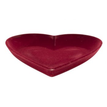 Cosy @ Home Heart Flocked Red 30x30xh4,5cm Wood