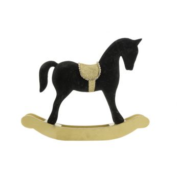 Cosy @ Home Rocking Horse Gold Black 26x6,5xh23cm Ot