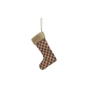 Cosy @ Home Xmas Stockings Squares Red Green 21x2xh3