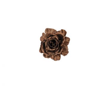 Cosy @ Home Rose Clip Glitter Brown D10cm Synthetic