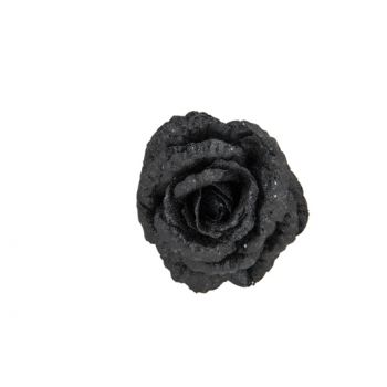 Cosy @ Home Rose Clip Glitter Black D18cm Synthetic