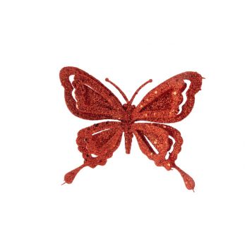 Cosy @ Home Clip Butterfly Glitter Red 14x2xh10cm Sy
