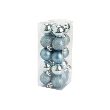 Cosy @ Home Xmas Ball Set20 Mix Ice Blue D3cm Synthe