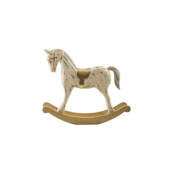 Cosy @ Home Rocking Horse Gold Cream 26,5x6,2xh22cm