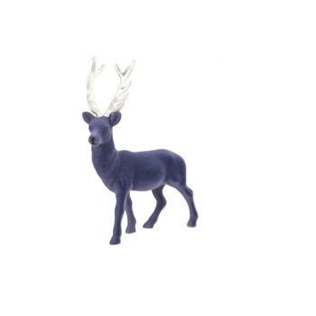 Cosy @ Home Deer Flocked Blue 25x6xh33cm Synthetic